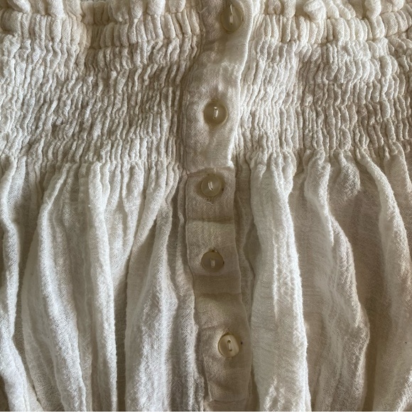 We the Free Small Women’s Dancing Til Dawn Smocked Gauze Crop Top Boho Indie Hip - Picture 8 of 12